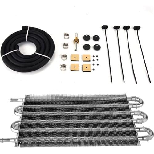 Universal Car 6 Row Remote Transmission Oil Cooler Kit Auto-Manual Radiator Converter Aluminum alloy Transmission Oil Cooler