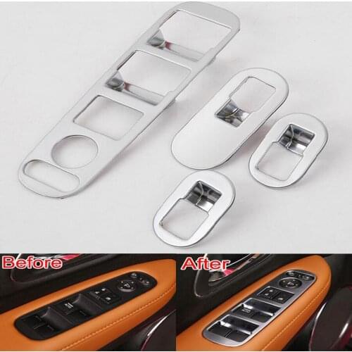 YAQUICKA Auto Car Armrest Window Lift Adjust Button Switch Frame Trim Styling For Honda Vezel 2014 2015 Interior Accessories ABS