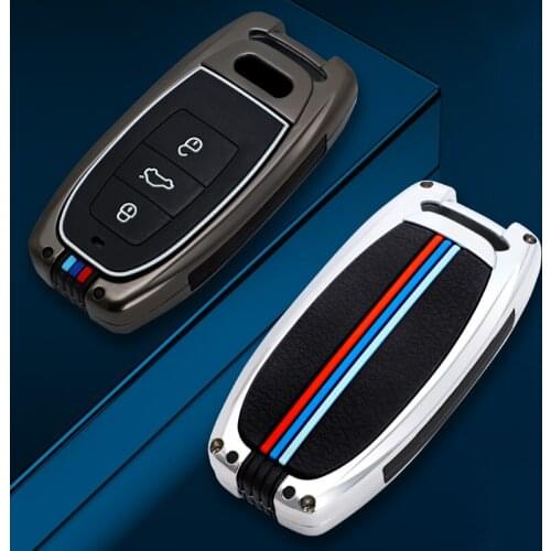 For Audi A4 S4 A3 A5 S5 A6 S6 S7 A7 Q5 Car Protect Shell Decoration Protection Key Case for Car Key Fob Protect Cover Zinc alloy