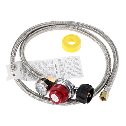 0-30 PSI High Pressure Propane Regulator With Gauge/Indicator And Gas Line Pipe Thread Tape For Propane Burners Stove