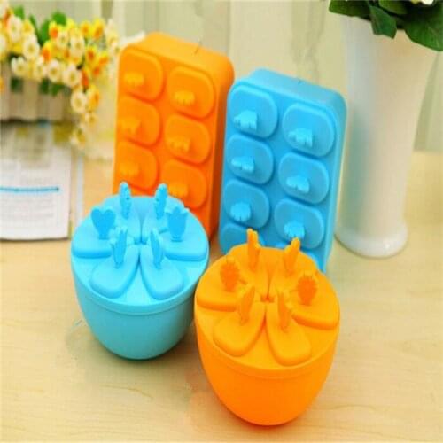 1PC Lolly Mould Tray Pan Kitchen 6 Cell Frozen Ice Cube Molds Popsicle Maker DIY Ice Cream Tools OK 0313