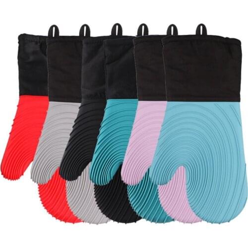 1Pc Glove Food Grade Good Insulation Performance Silicone Flexible Grilling Gloves for Home