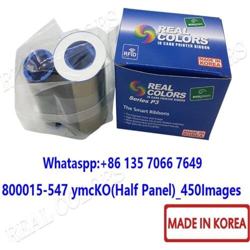 10Pieces Compatible Zebra Ribbon 800015-547 ymcKO_450 Cards Made in South Korea for Zebra i Series ID Card Printer