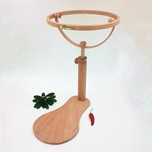 2pcs/lot Dia21cm 360 degree rotation Embroidery Wooden Hoop Cross Stitch Rack Adjustable Desktop Embroidery Frames