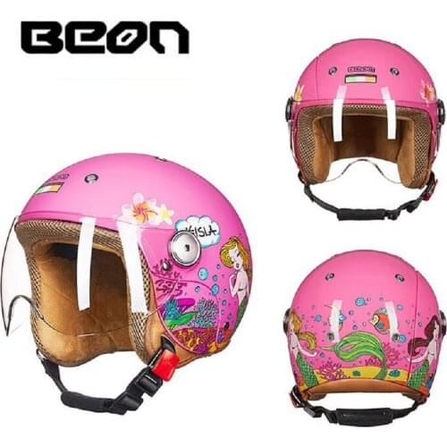 2019 New Child safety protection caps children motorcycle helmet boy girl kids motorbike helmets made of ABS PC lens 52-54 cm