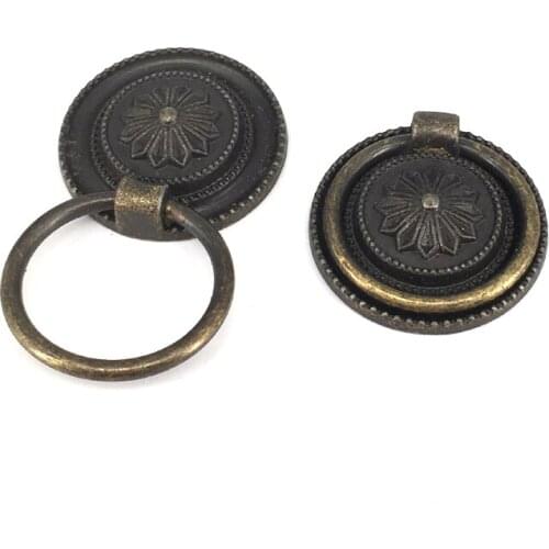 30mm Antique Bronze Zinc alloy Drawer Knob Loop Handle Pull Closet Dresser Pulls Drawer Dressing Box Jewelry Box Handles