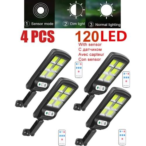 4pcs tabular oblong LED Solar Light Outdoor Garden Solar Lamp Waterproof PIR Motion Sensor Street security Lighting remote rotab