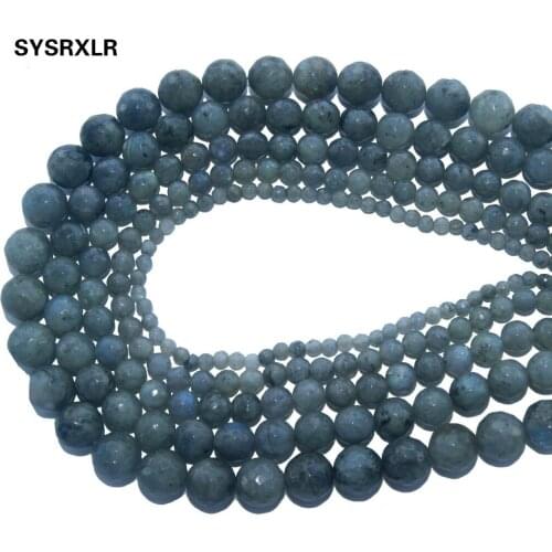 Wholesale Faceted Natural Stone Gray Labradorite Loose Beads For Jewelry Making DIY Bracelet Necklace 4/6/8/10/12 MM Strand