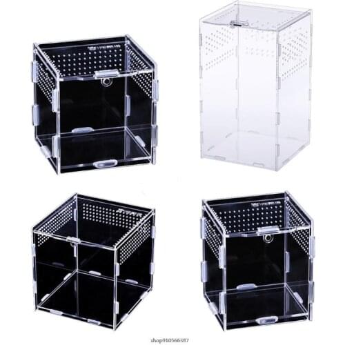 Insect Breeding Case Reptile Transparent Feeding Box Good Ventilation Acrylic Habitat for Spiders Scorpions Centipedes Dropship