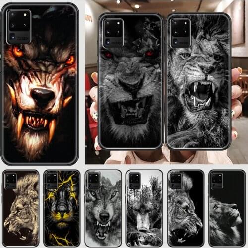 Wolf lion bear Phone case For Samsung Galaxy Note 4 8 9 10 20 S8 S9 S10 S10E S20 Plus UITRA Ultra black tpu funda trend