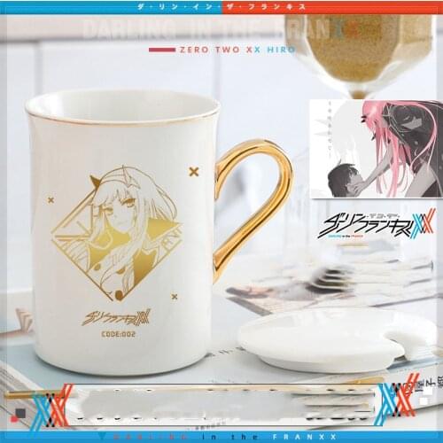 DARLING in the FRANXX Zero Two Cosplay Ceramic Mug Cup Men Women Student Cartoon Water Gold Stamping Coffee Milk Tea Daily Mug