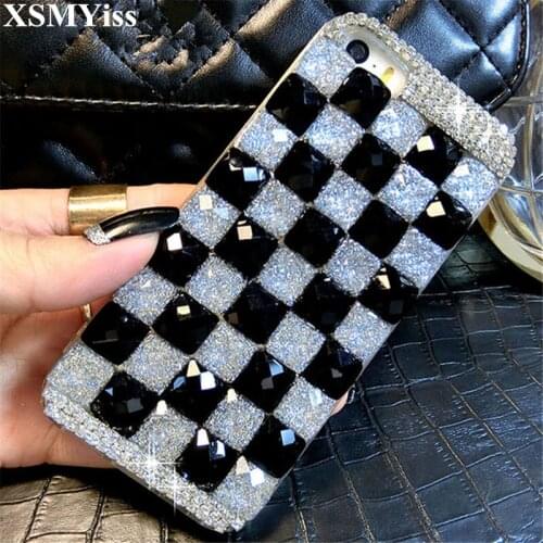 For iphone 12 11 Pro MAX 6 7 8 Plus XR Xs Max Luxury Glitter Diamond Crystal Rhinestone Phone Case Soft TPU Back Cover Handmade