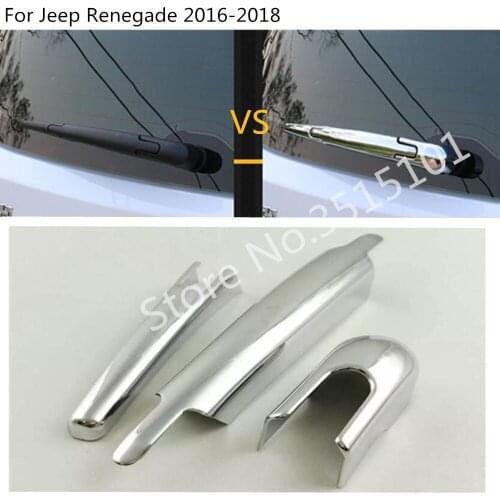 For Jeep Renegade 2016 2017 2018 2019 2020 Car ABS Chrome Car Rear Back Glass Wiper Wash Nozzle Frame Trim Tail Window Trim