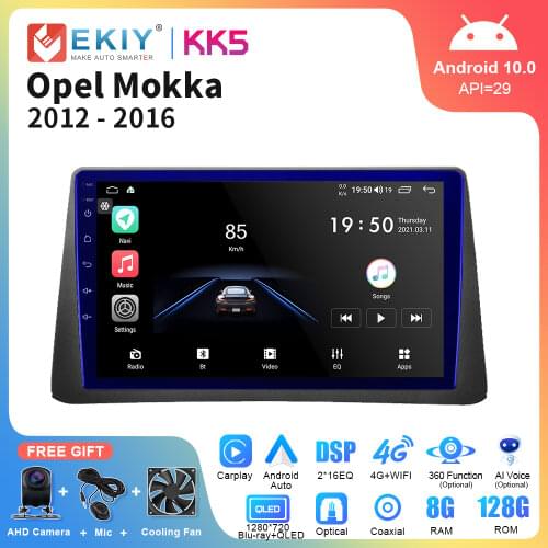 EKIY Android 10 Car Radio For Opel Mokka 2012-2016 6+128G GPS Navigation All-on-One Multimedia Player Auto Stereo BT 4G WIFI LTE