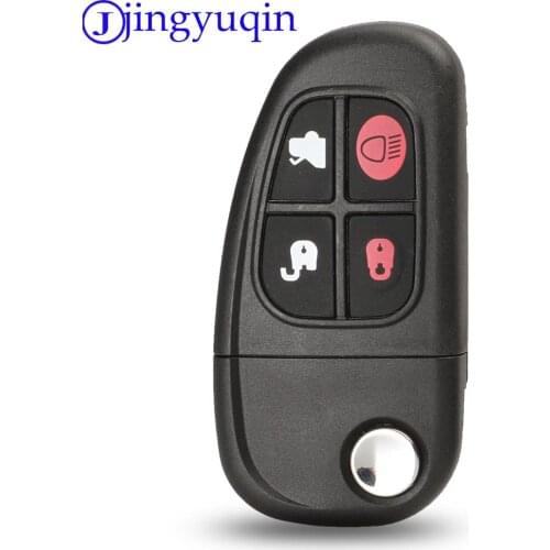 Jingyuqin 4Buttons Remote Flip Folding Key Case Shell For Jaguar X type S type XJ type Car Key Cover Uncut Blade