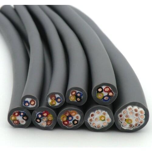 Towline Wire 2,3,4,5,6,7,8,10,12,16 core 0.3, 0.5, 0.75,1,1.5mm² High Flexible 22,20,18,17,16 AWG Gray Drag Chain Cable TRVV