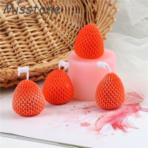 Strawberry Silicone Wax Mold Handmade Chocolate Strawberry Shape Candy Decorating Soap Mold