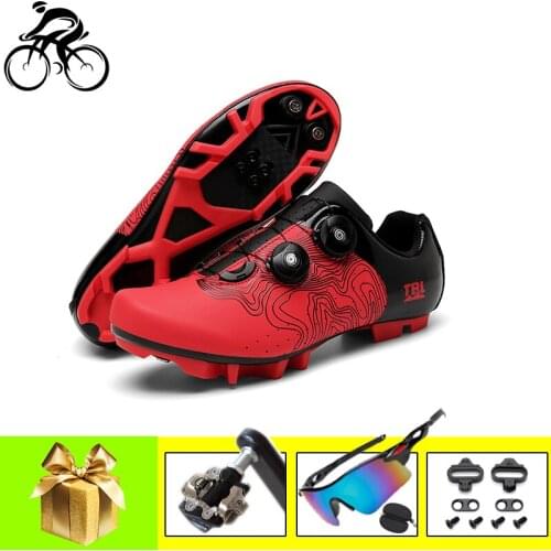 Mountain bike shoes men women cycling sneakers self-locking sapatilha ciclismo mtb spd pedals with sunglasses Athletic racing
