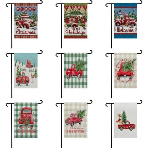 Hot Sale Sides Garden Flags Christmas Old Man Series Flax Banner Party supplies Flags DIY Festival Decoration Accessiories #09