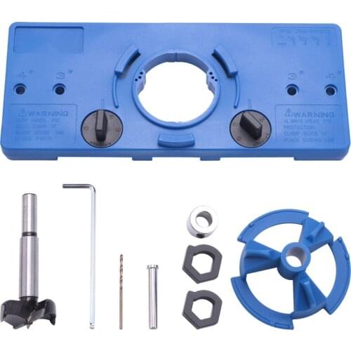 Hot 35Mm Concealed Hinge Drilling Jigs Hinge Hole Saw Jig Drilling Guide Locator Hole Opener Door Cabinets Woodworking Diy Tool