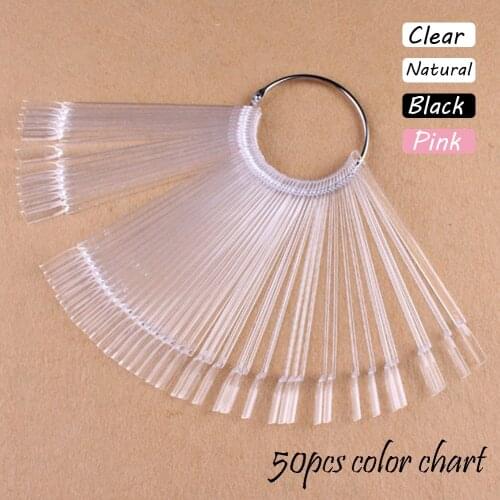 False Nail Art Tips 50ps Stick Display,gel Nail Polish Color Chart Foldable Practice Fan Board cosmetic Nail art designs Tools