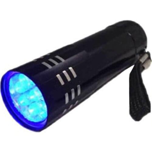 9 LED Mini UV ULTRA VIOLET Flashlight Torch 4.5v Light Waterproof Aluminum Lamp Outdoor Portable Tactical Lighting Tool UV Lamp