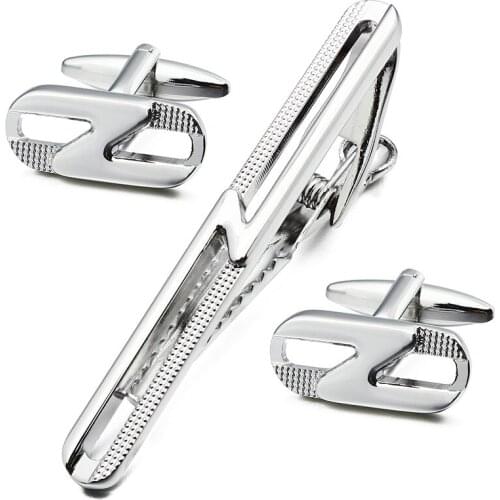 Trendy Engraved Tie Clips Cufflinks For Men Wedding Dress
