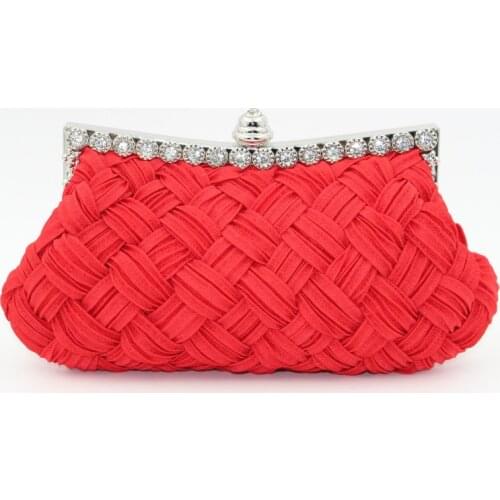 New Diamond-studded Satin Woven Bag Bridal Bag Red Banquet Bag Clutch Bags Evening Bags Cheongsam Hanfu Bag purses and handbags