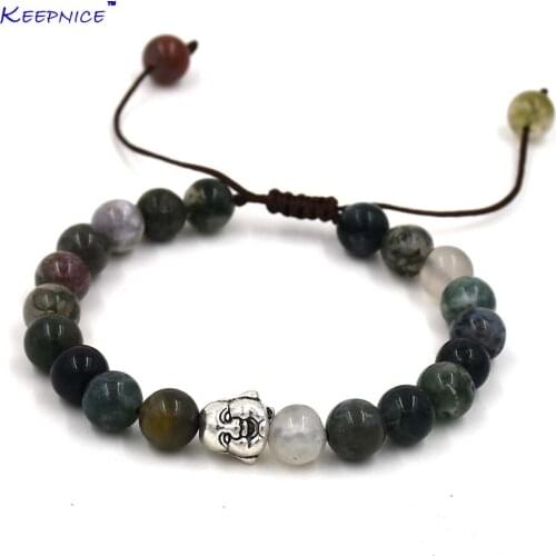 2017 New Brand Trendy Buddha Charm Bracelets for Men Natural Stone Beads For Women Men Jewelry pulsera hombres