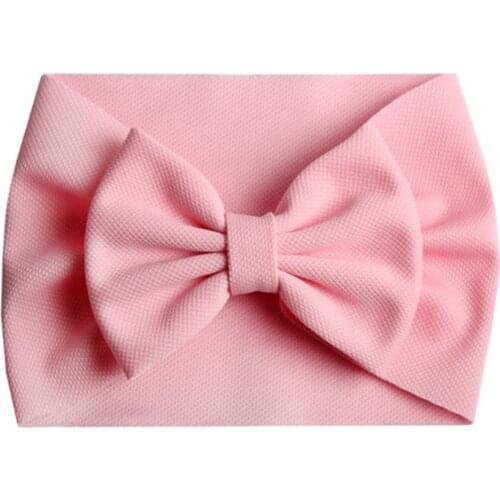 2019 New Arrival Turban Popular 5'' Big Hair Bow Headband For Girls Headwrap Textured Fabric Elastic Kids DIY Hair Accessories