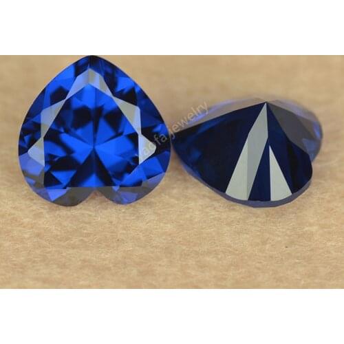 Wholesale 3x3~12x12mm Heart Shape Cut Sapphir-e 112# Deep Blue Loose Lab Created Spinel Stone Gems For Jewelry Setting