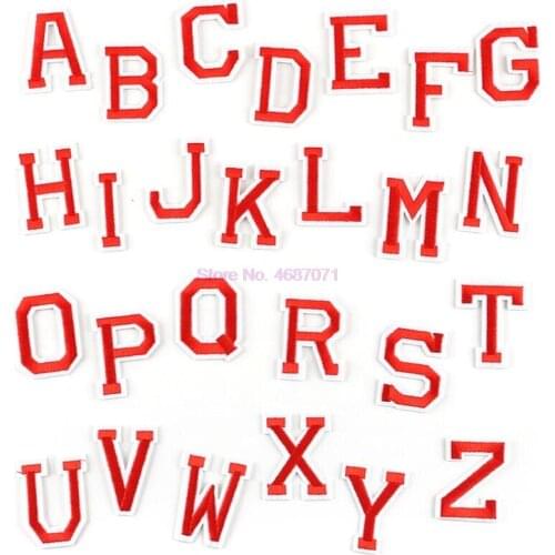 By DHL 30sets 26/sets Alphabet Letter Mixed Patches Embroidered Iron On Patch For bicycle sticker