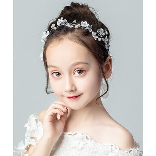 Lovely Hair Accessories Girls Fashion Headband Crystal Hair Band Korea White Flower Headdress Party Hoop