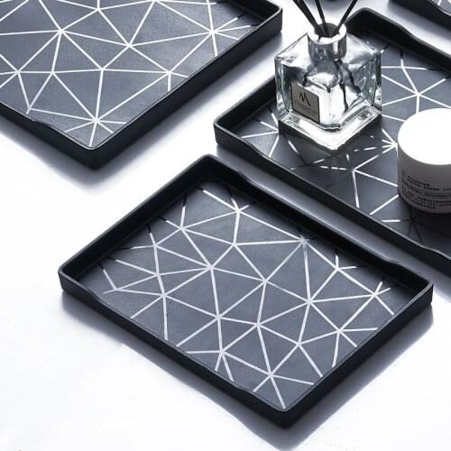 Rectangular Plastic Serving Tray for Tea/Coffee/Water Cup Web Celebrity Plate Storage Tray for Home/Restaurant/Bar