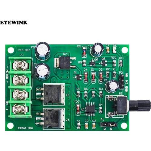 DC motor speed regulator dc5-18v high power stepless speed regulator PWM small permanent magnet motor 15A