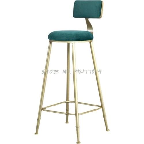 Nordic Bar Stools Home High Stools Backrest Front Desk Chairs Modern Minimalist Light Luxury Bar Chair Beauty Stool