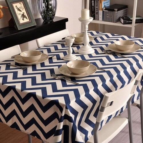 Pastoral art explosion models cotton linen tablecloths Blue wavy table cloth tablecloth Table Covers for Wedding Party Home