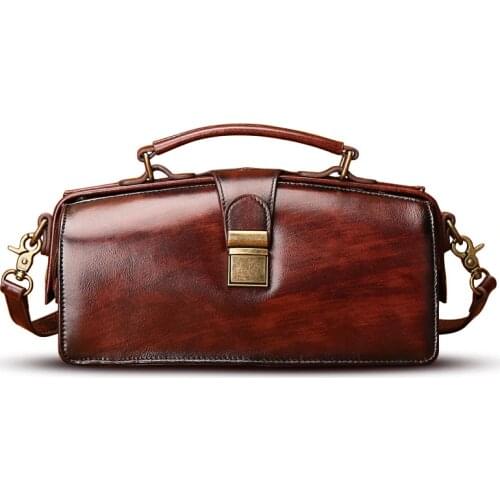 Genuine leather handbags niche fashion shoulder bag doctor leather portable handbag GN-SB-zpxztn