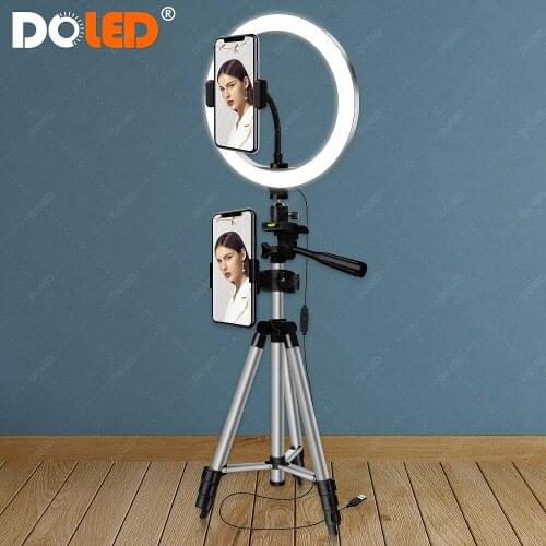 DOLED 10" LED Ring Light with 39.7 inch Photographic Tripod Stand Phone Holder for Live Stream Selfie Photo Studio Lighting