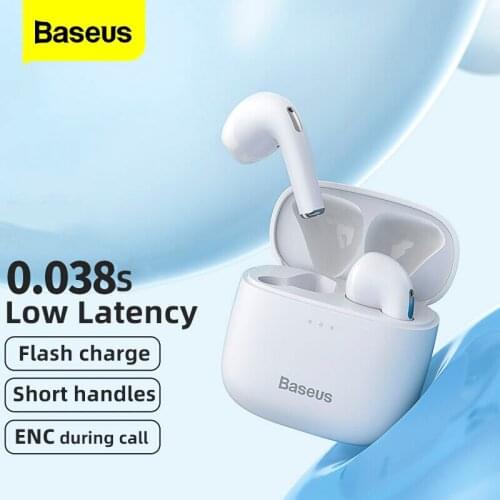 Baseus E8 TWS True Wireless Headphones Bluetooth Earphone IPX5 Waterproof Earbuds Low Latency Headset Gamer For iPhone 12 Xiaomi