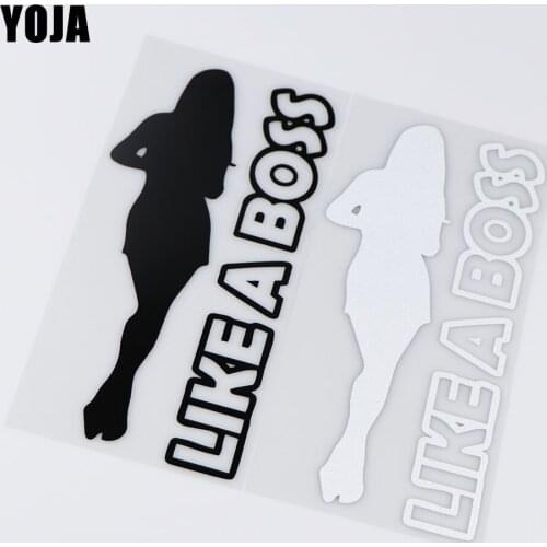 YOJA 8.6X18.8CM Like A Boss Girl Whole Body Decoration Car Sticker Vinyl Decals ZT4-0168