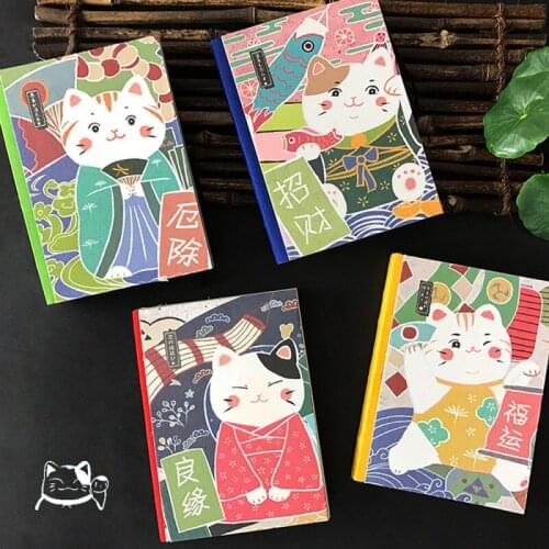 Japanese Cat Cloth Hand Account Picture Original Literary Diary Book Journal Notebook Planner Decor Supplies