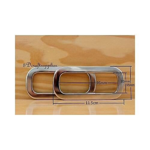 Eyelets iron with washer grommets silver nickel 2 pcs 4 1/2 inch x 2 inch CF52