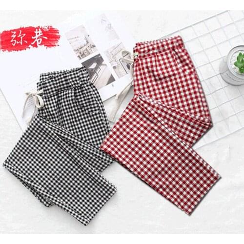 Women Pants Women Pants Black White Plaid Pants Summer Casual Womens Pants Harem Pants Pantalones De Mujer Pantalones De Mujer