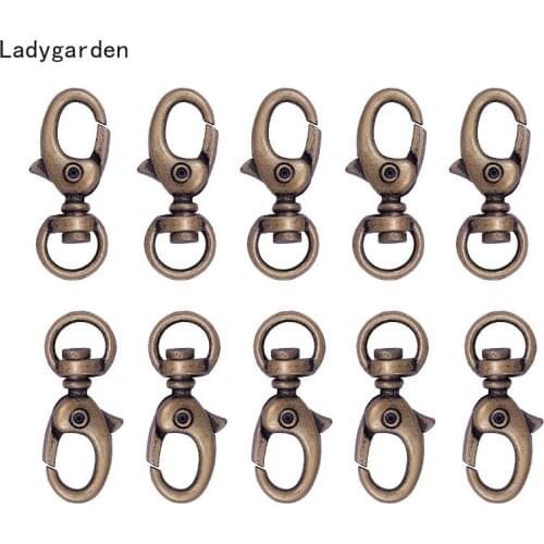 10PCS Metal Buckles 32mm Metal Luggage Bag Dog Buckle Key Ring Retaining Ring Clip Craft Lobster Clasp Key Chain Keyring