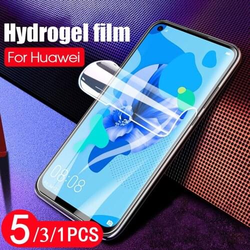 5/3/1Pcs soft screen protector for huawei p smart 2021 2020 Z S pro 2019 plus 2018 hydrogel film Not Glass phone protective film