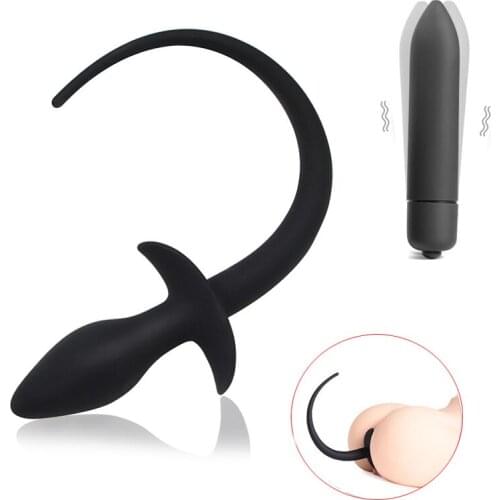 Dog Tail Anal Plug Bullets Vibrator Plug,Prostate Massager,Sex Toys For Couples Anus Expander Dog Roleplay Erotic Accessories