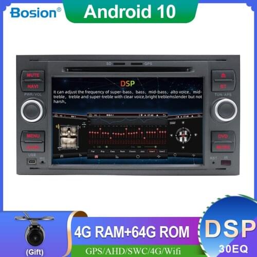 4G+64G Car Multimedia Player Android 10 For Ford Mondeo/Focus/Kuga/Transit/C-Max/Fiesta Wifi GPS AUX BT DVD CD DSP AHD RDS PC