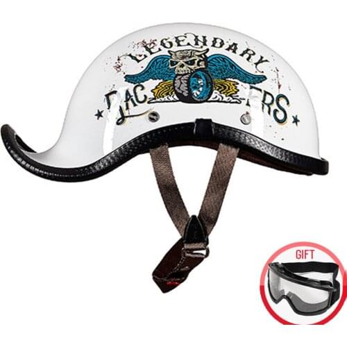 Motorcycle Retro Half Swallowtail Helmet Casco ABS Baseball Cap DOT motorbike Racing riding helmets casco moto Bud hat