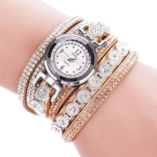 New Brand Bracelet Watches Fashion Casual Analog Quartz Women Rhinestone Vintage Shining Crystal Watch Gift Relogio Feminino #DN